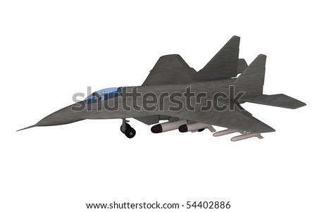 stock photo : 3d render of cartoon character in fighting plane