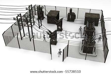 cartoon substation