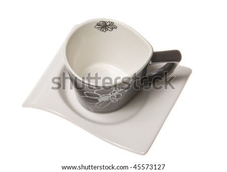 Japanese coffee cup isolated on white background