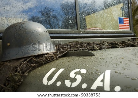 vintage American army jeep