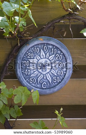 rustic outdoor thermometer
