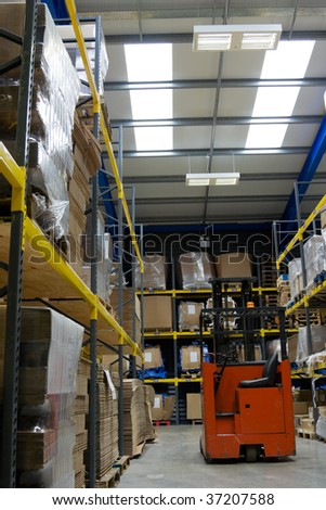 Industrial Warehouse with fork lift