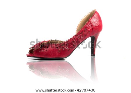 Red High Heels Shoe isolated on the white background