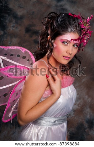 woman dressed Pink Fairy for any holiday