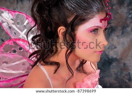 portrait of a woman in the makeup  Pink Fairy