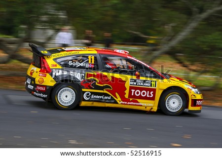 AUCKLAND - MAY 6: Petter Solberg drives for the Petter Solberg World Rally Team during Rally of New Zealand WRC championship on May 6, 2010 in Auckland, New Zealand.