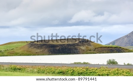Crater of small volcano, Iceland