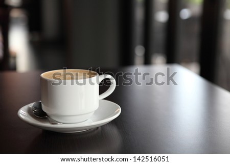 Coffee On Wood Background