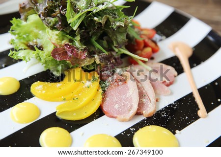 salad with smoked duck breast
