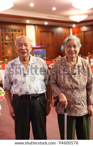 asian old man and woman