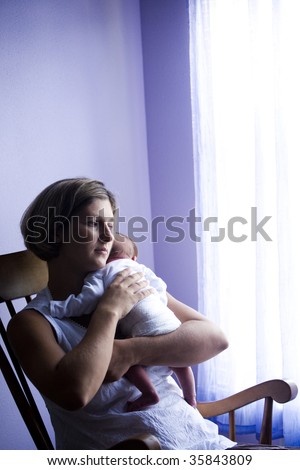 Clip Art Rocking Chair. stock photo : Mother rocking