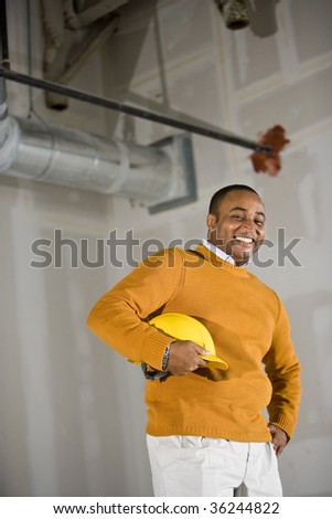 Man in office space ready for build out