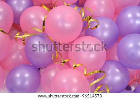 pink and purple balloon