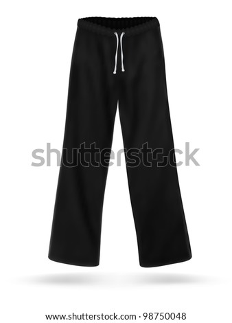 Black Sweatpants Blank Design Stock Vector Illustration 98750048