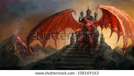 Devil on throne of the hell