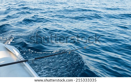 a fishing rod on sea