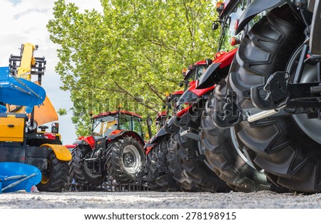 Agricultural machinery in agricultural fair
