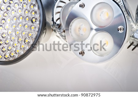 LED lights bulb isolated of white