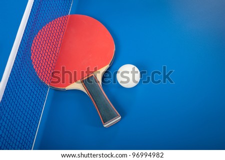 Equipment for table tennis - racket, ball, table