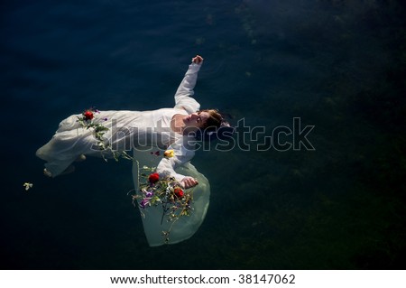 Young drown woman in a poetic representation