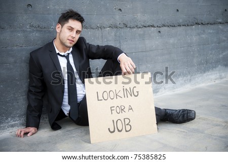 Young businessman looking for a job