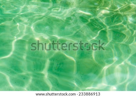 Background texture of a crystal green water in a paradise tropical island in Thailand