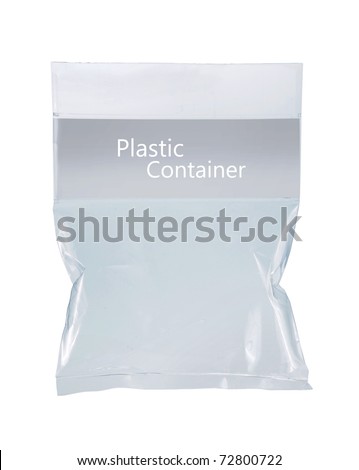 transparent plastic pack. isolated over white background