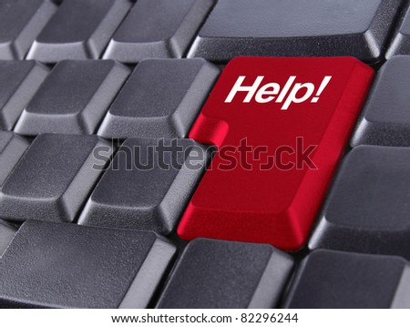 HELP concept button on red keyboard