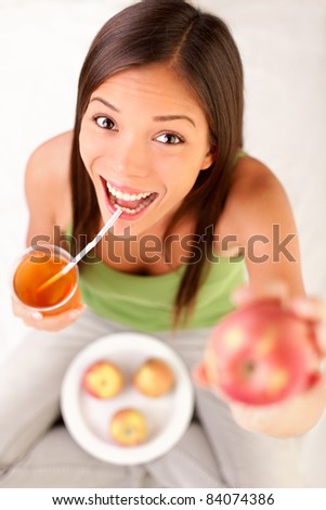 Woman Drinking Juice