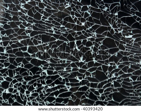 stock photo Cracked car glass texture