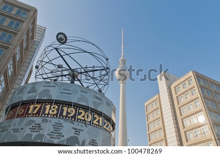 The Weltzeituhr (World Clock) at Alexanderplatz in Berlin