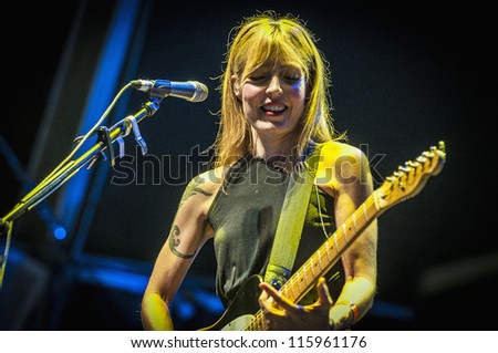 BARCELONA - SEP 22: Amparo Llanos member of Dover performs at the \