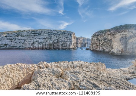 Dwajra Bay in the Maltese island of Gozo.