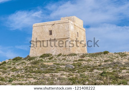Dwajra Tower in the Maltese island of Gozo.