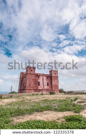 St. Agatha\'s Tower or Red Tower near Ghadira, Malta