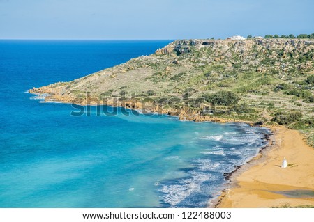 Ramla Bay, located on the northern side of the Maltese island of Gozo.