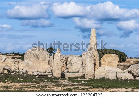 Hagar Qim megalithic temple complex, one of the most ancient religious sites on Earth in Malta