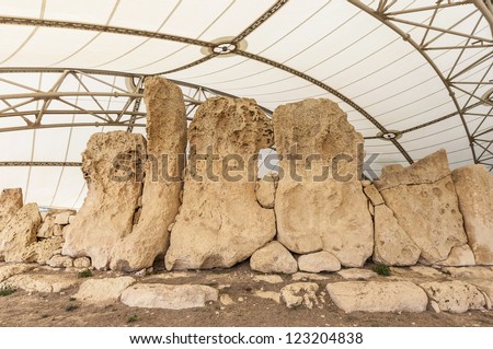Hagar Qim megalithic temple complex, one of the most ancient religious sites on Earth in Malta