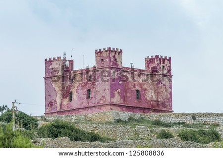 St. Agatha\'s Tower or Red Tower near Ghadira, Malta