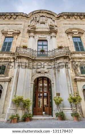 The Castellania in Merchants Street, the former city's law courts and prison constructed by the Knights of Malta in Valletta, Malta