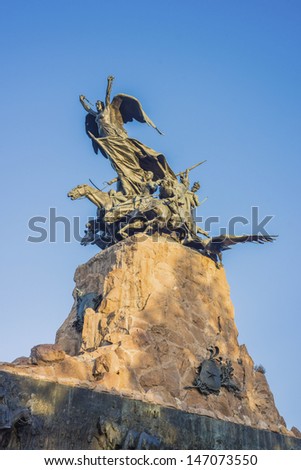 Monument to the Army of the Andes at the top of the Cerro de la Gloria at the General San MartÃ?Â?Ã?Â­n Park, inaugurated on February 12, 1914, anniversary of the Battle of Chacabuco in Mendoza, Argentina.