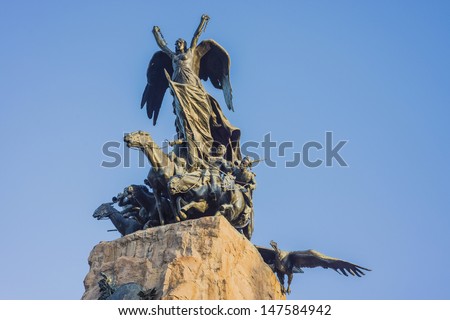 Monument to the Army of the Andes at the top of the Cerro de la Gloria at the General San MartÃ?Â?Ã?Â­n Park, inaugurated on February 12, 1914, anniversary of the Battle of Chacabuco in Mendoza, Argentina.