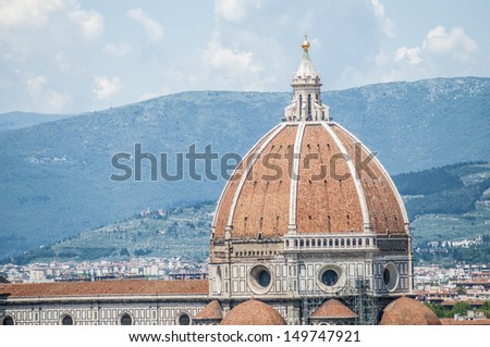 Dome of the Basilica di Santa Maria del Fiore (Basilica of Saint Mary of the Flower), the main church of Florence, Italy