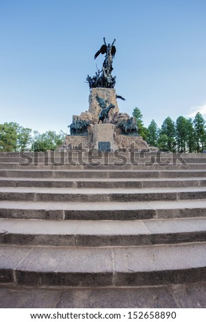 Monument to the Army of the Andes at the top of the Cerro de la Gloria at the General San Martin Park, inaugurated on February 12, 1914, anniversary of the Battle of Chacabuco in Mendoza, Argentina.