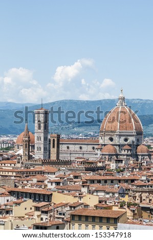 The Basilica di Santa Maria del Fiore (Basilica of Saint Mary of the Flower), the main church of Florence, Italy
