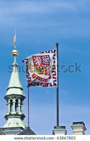 stock photo : The flag of Prague, Czech Republic