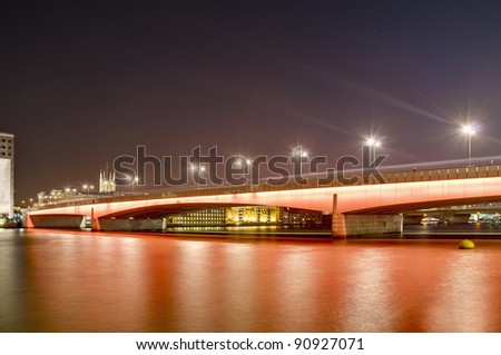 London Bridge across Thames river at London, England