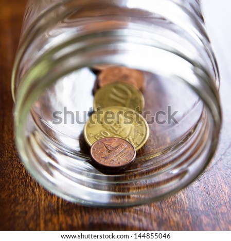 Economy of Greece is having hard times. This photo shows how Greek people collect their euro coins in jars