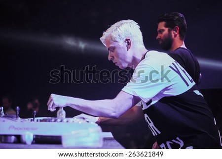 Yellow Claw band performing live at Space Moscow nightclub in Moscow, Russia on 8 February 2015