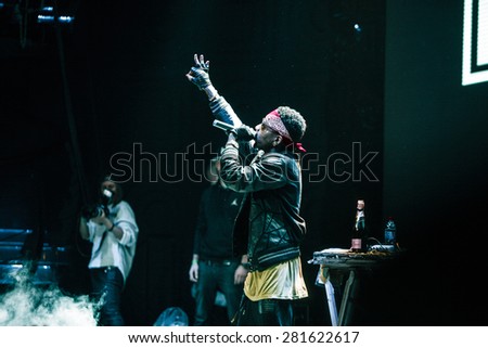 MOSCOW - 26 OCTOBER, 2014 : Rap singer Kid Ink performing live at RED Club in Russia